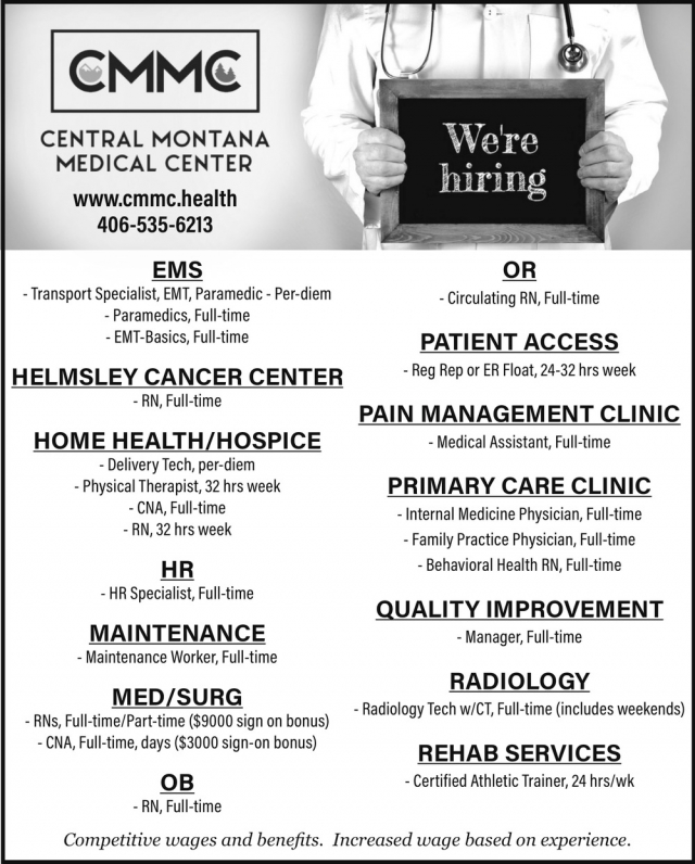 Transport Specialist, Central Montana Medical Center, Lewistown, MT