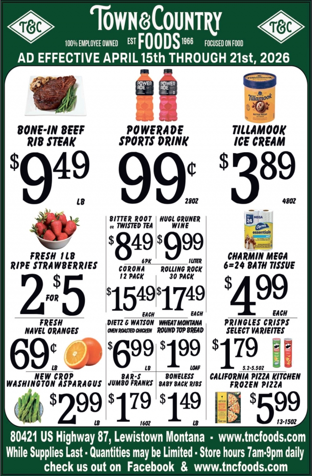 Bone-In Beef Rib Steak, Town & Country Foods - Lewiston, Lewistown, MT