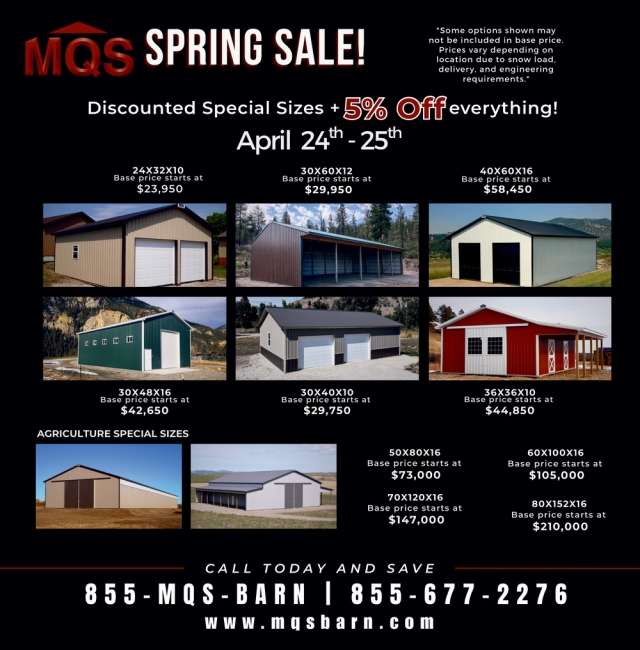 Spring Sale!, MQS, Stevensville, MT