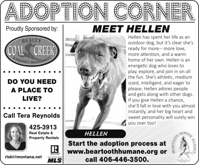 Adoption Corner, Tera Reynolds - Coal Creek Realty & Property Management