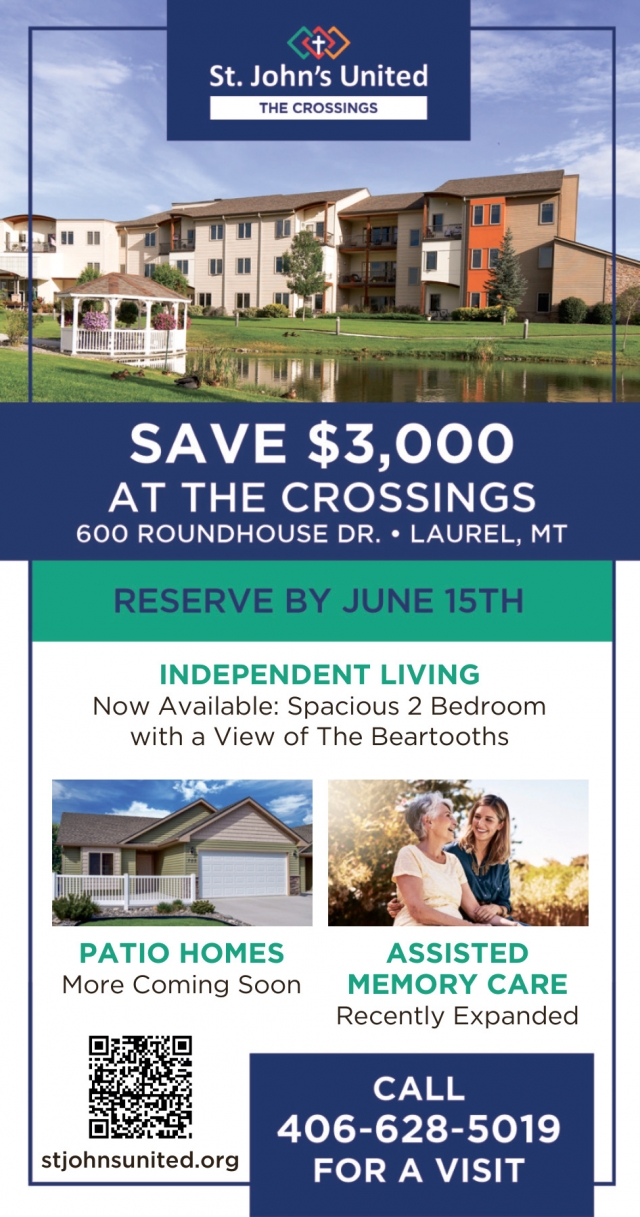 Save $3,000 at Te Crossings, St. John's United - The Crossings, Laurel, MT