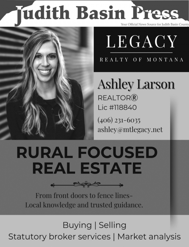 Realty, Ashley Larson - Legacy Realty of Montana, Belt, MT