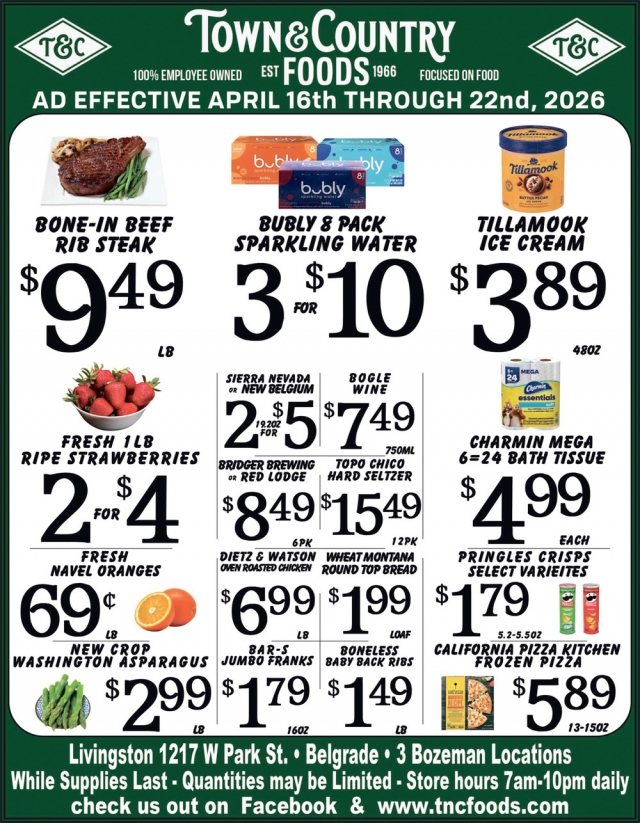 Bone-In Beef Rib Steak, Town & Country Foods - Bozeman, Bozeman, MT