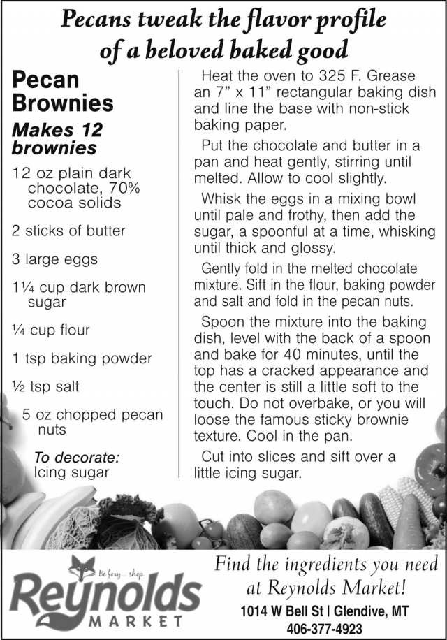 Pecan Brownies, Reynolds Market, Sidney, MT