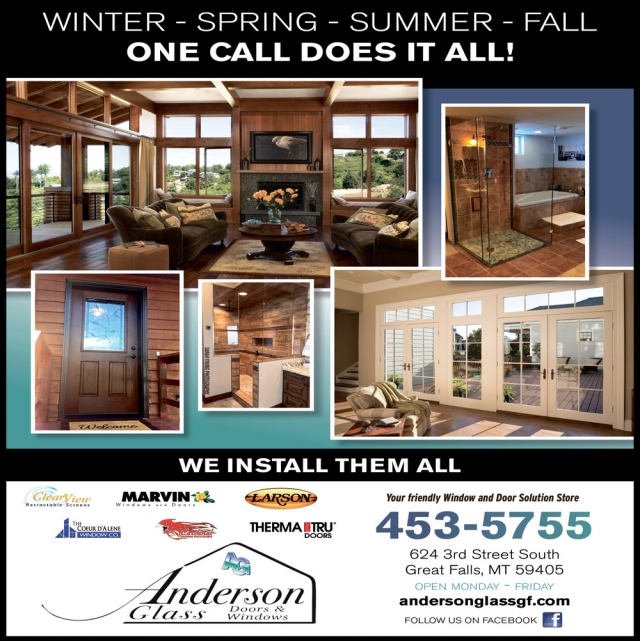 Your Friendly Window and Door Solutions Store, Anderson Glass, Doors & Windows, Inc., Great Falls, MT
