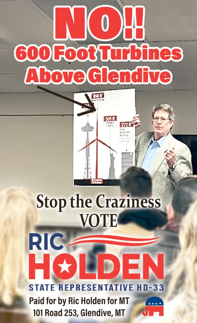 No!! 600 Foot Turbines Above Glendive, Ric Holden