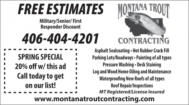 Asphalt Sealcoating, Montana Trout Contracting