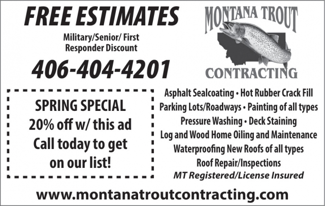 Asphalt Sealcoating, Montana Trout Contracting, Missoula, MT