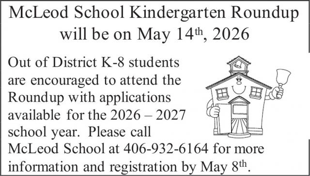 Kindergarten Roundup, McLeod School, Big Timber, MT