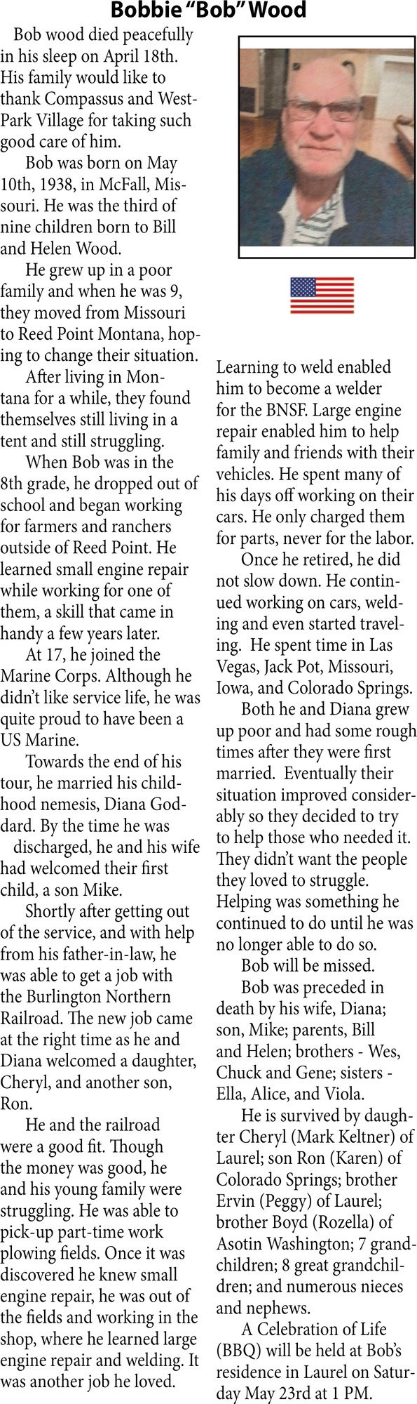 Bobbie Wood, Obituaries, Glendive, MT