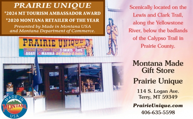 Montana Made Gift Store, Prairie Unique, Terry, MT