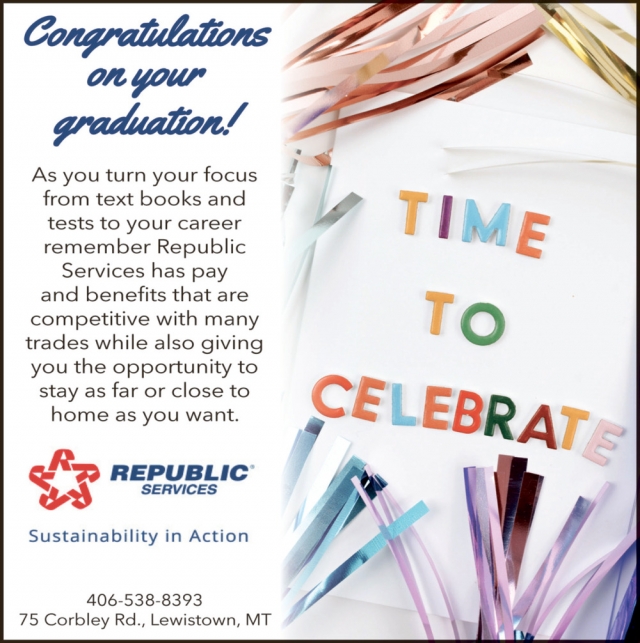 Congratulations on Your Graduation!, Republic Services