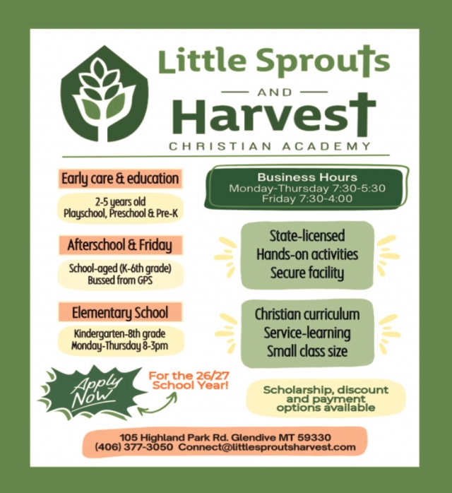 Early Care & Education, Little Sprouts Academy, Glendive, MT