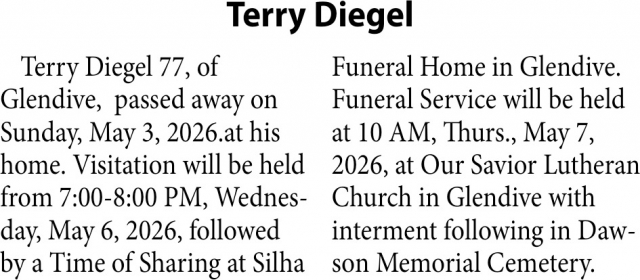 Terry Diegel, Obituaries, Glendive, MT