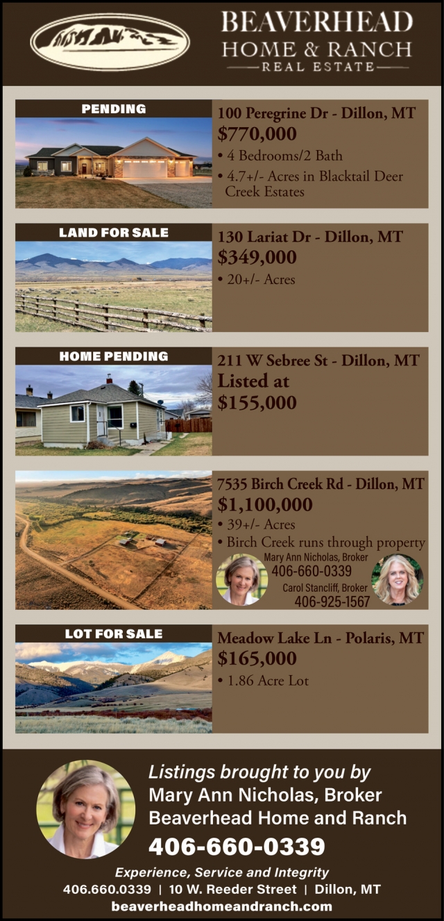 Real Estate Services, Beaverhead Home & Ranch Real Estate