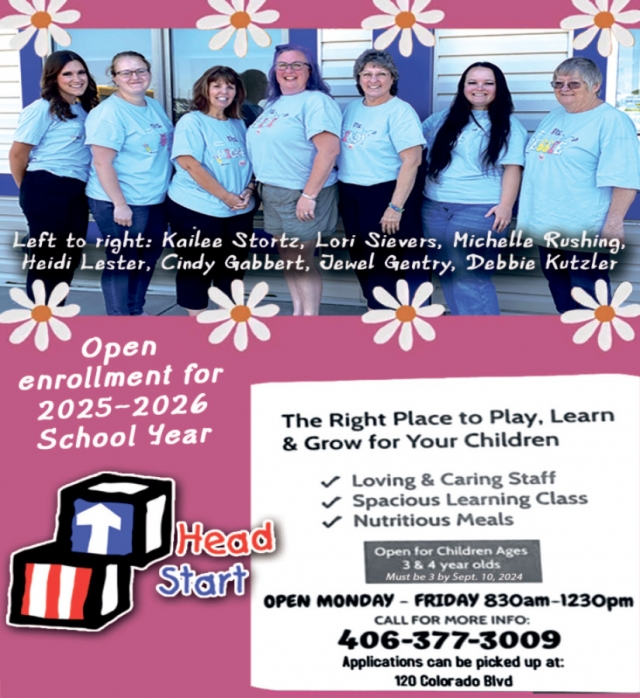 Open Enrollment for 2025-2026, Glendive Head Star, Glendive, MT