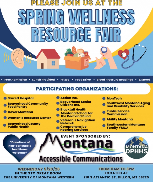 Spring Wellness Resource Fair, Montana Department of Public Health & Human Services, Helena, MT
