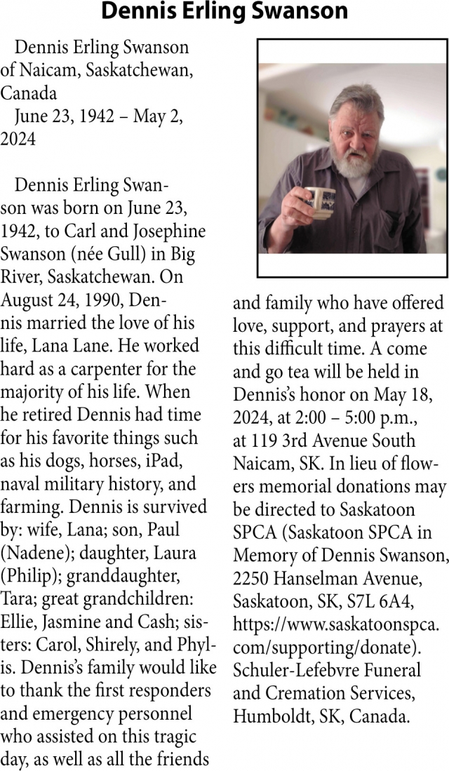 Dennis Erling Swanson, Obituaries, Glendive, MT