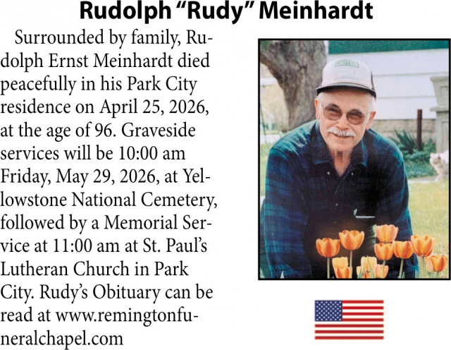 Rudolph Meinhardt, Obituaries, Glendive, MT
