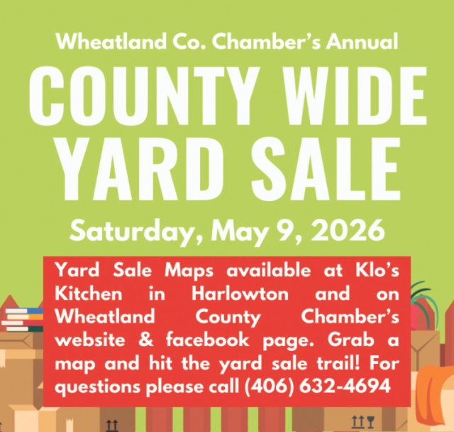 County Wide Yard Sale, Wheatland Co. Chamber's Annual County Wide Yard Sale (May 9, 2026)