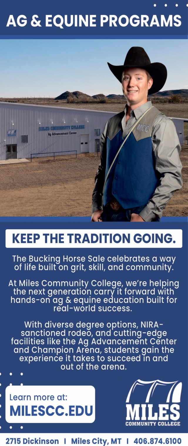 Ag & Equine Programs, Miles Community College, Miles City, MT