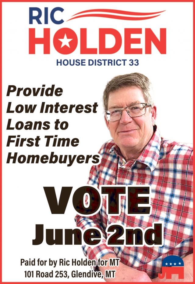 Vote June 2nd, Ric Holden, Glendive, MT