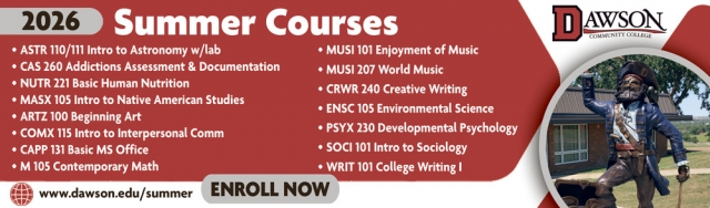 2026 Summer Courses, Dawson Community College, Glendive, MT