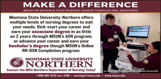 Multiple Levels of Nursing Degrees, Montana State University - Northern, Havre, MT