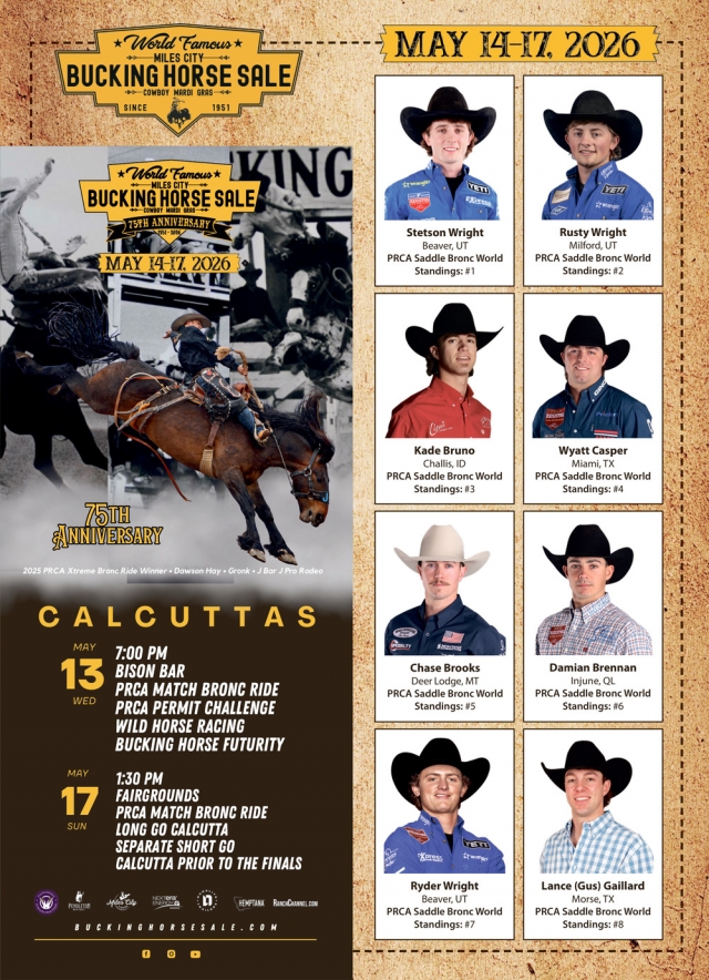 Bucking Horse Sale, World Famous Miles City Bucking Horse Sale (May 14-17,2026)