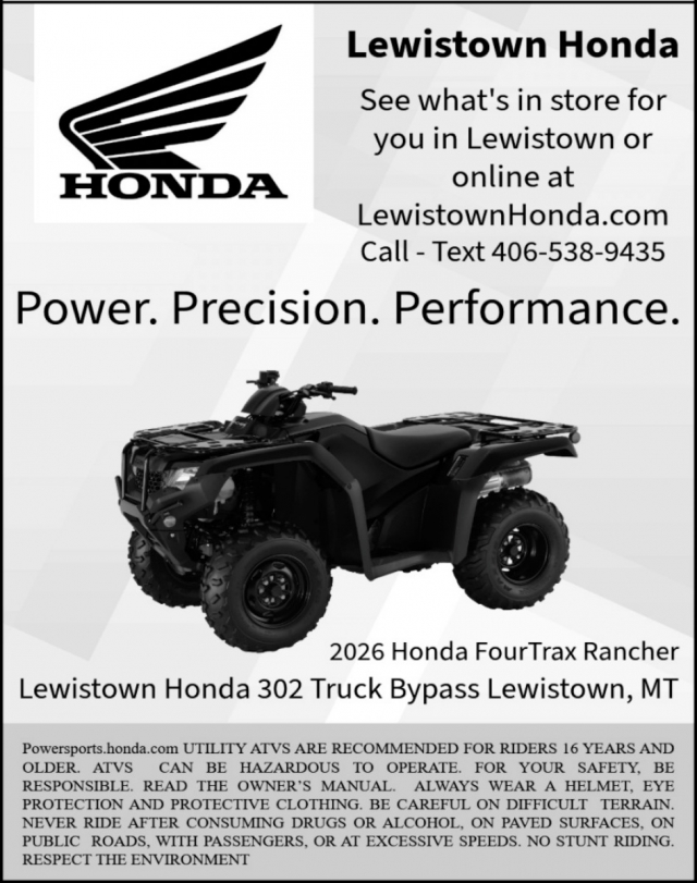 2026 Honda FourTrax Rancher Sales, Lewiston Honda, Lewistown, MT