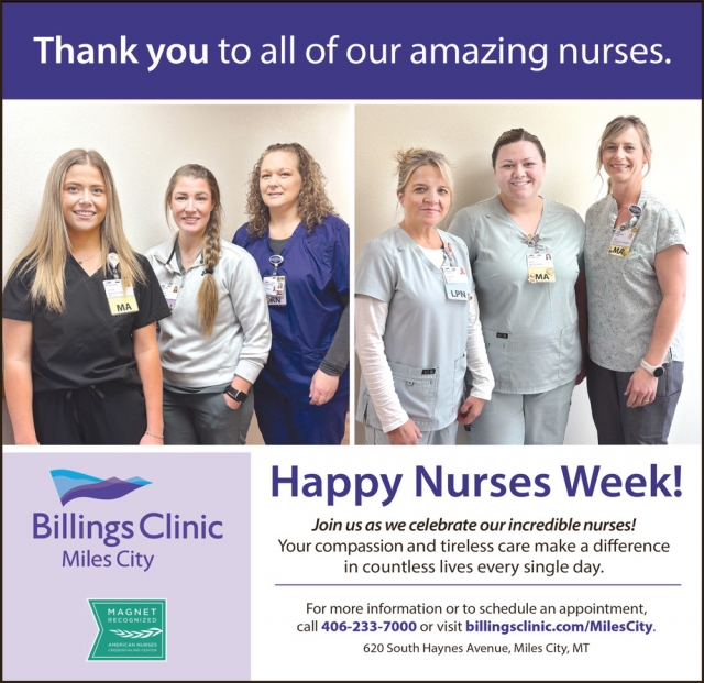 Happy Nurses Week!, Billings Clinic Miles City, Miles City, MT