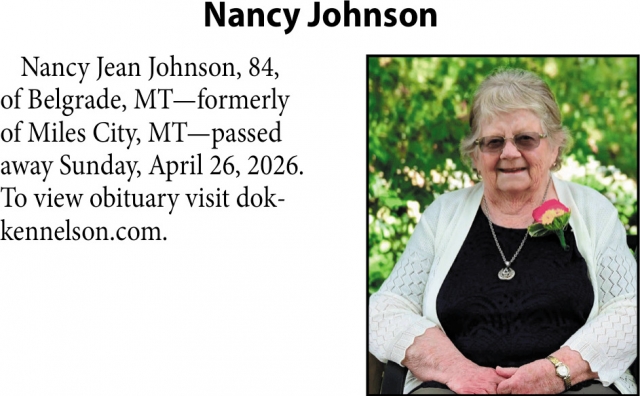 Nancy Johnson, Obituaries, Glendive, MT