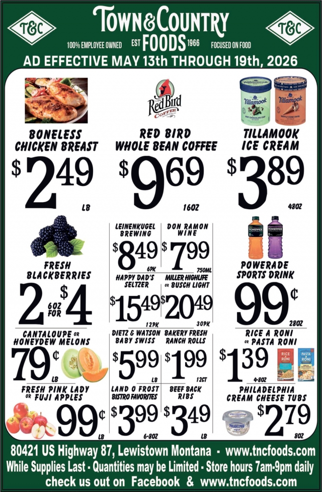 Boneless Chicken Breast, Town & Country Foods - Lewiston, Lewistown, MT