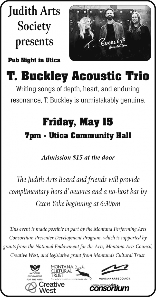 T. Buckley Acoustic Trio, Pub Night in Utica T. Buckley Acoustic Trio (May 15, 2026)