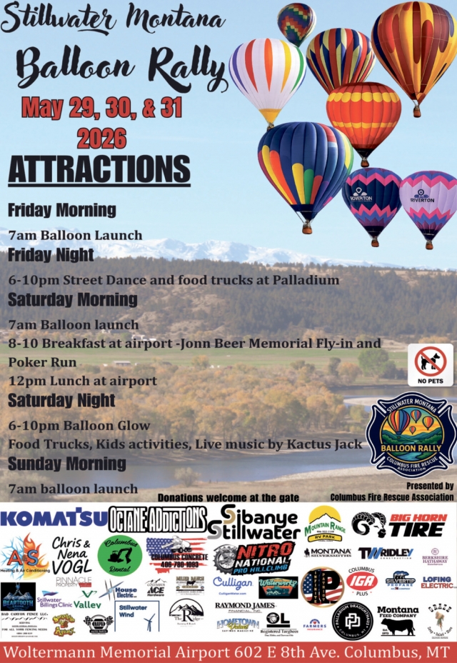 Balloon Rally, Stillwater Montana Balloon Rally (May 29, 30 & 31, 2026)