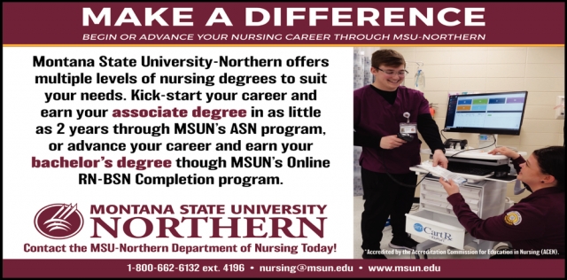 Multiple Levels of Nursing Degrees, Montana State University - Northern, Havre, MT