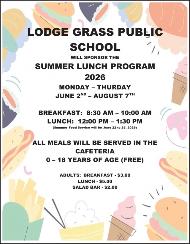 Summer Lunch Program, Lodge Grass Public Schools