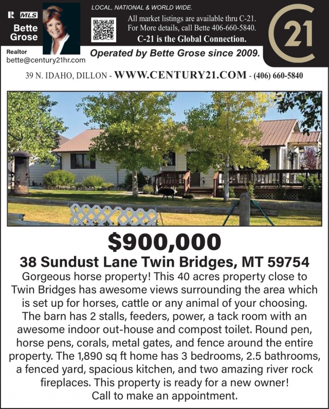 38 Sundust Lane Twin Bridges, Bette Grose - Century 21, Dillon, MT