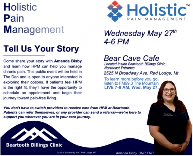 Holistic Pain Management, Beartooth Billings Clinic, Red Lodge, MT