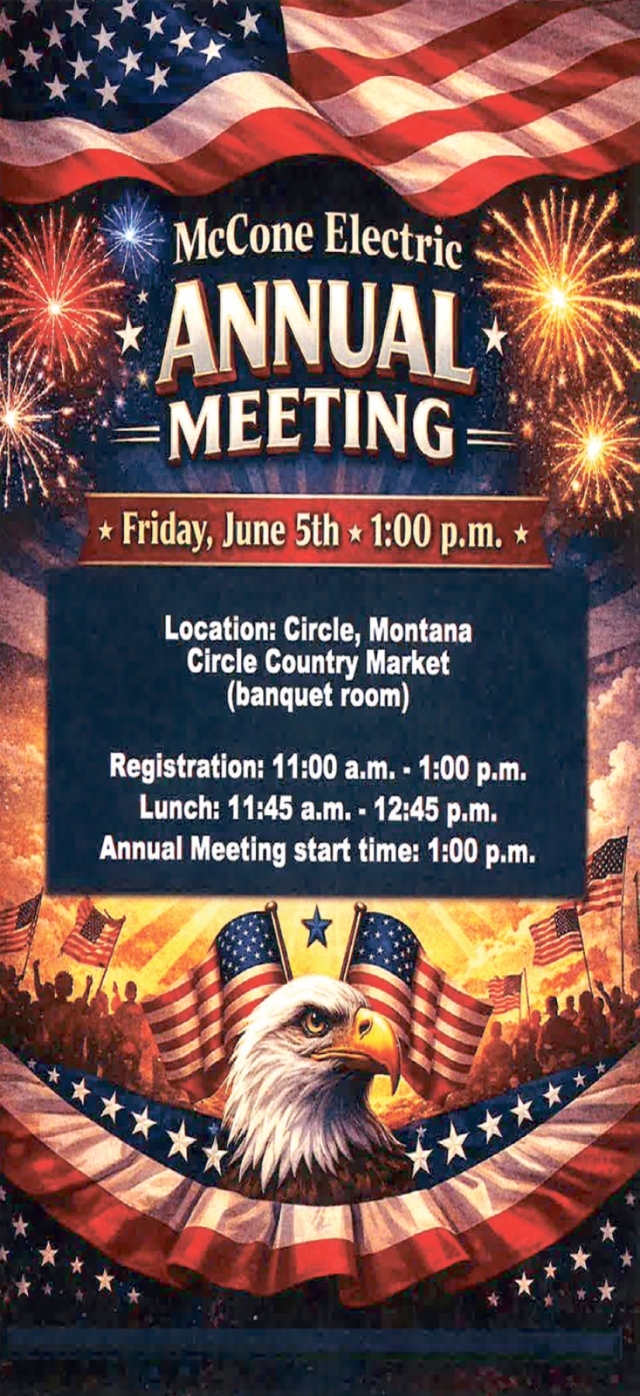 Annual Meeting, McCone Electric Co-op, Inc. Annual Meeting (June 5, 2026)