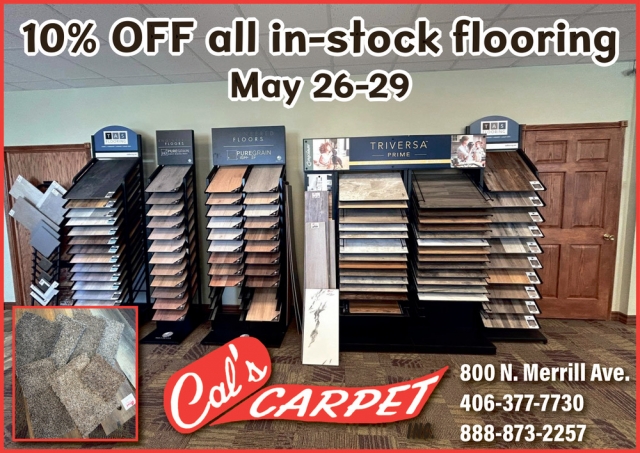10% OFF All In-Stock Flooring, Cal's Carpet Inc., Glendive, MT