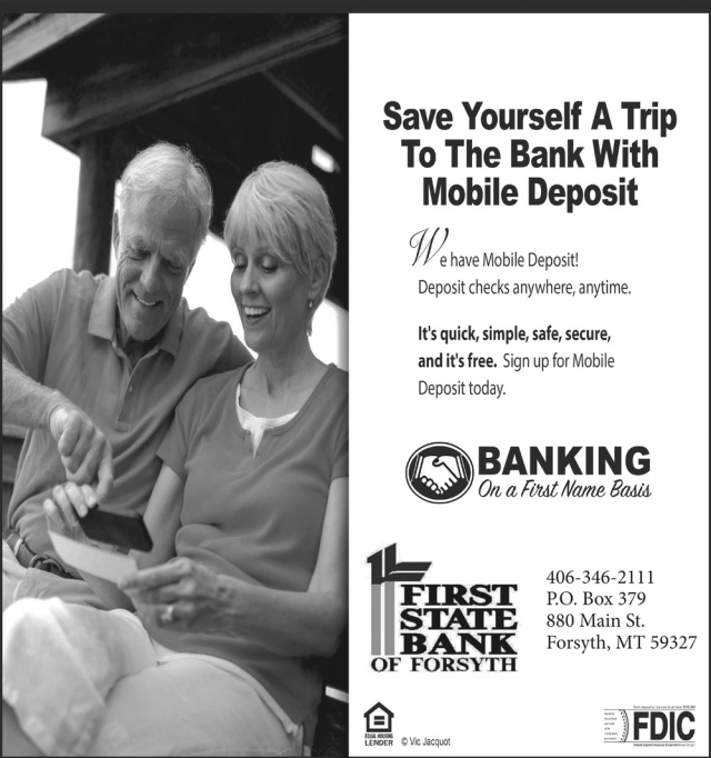 Banking Services, First State Bank of Forsyth, Forsyth, MT