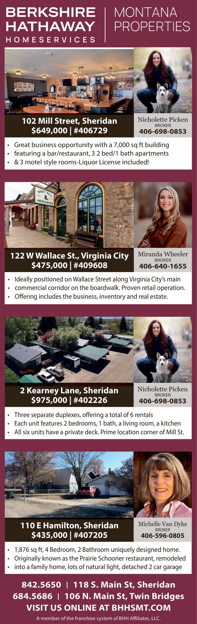 New Listing, Michelle Van Dyke / Nicholette Picken / Miranda Wheeler - Berkshire Hathaway HomeServices Montana Properties