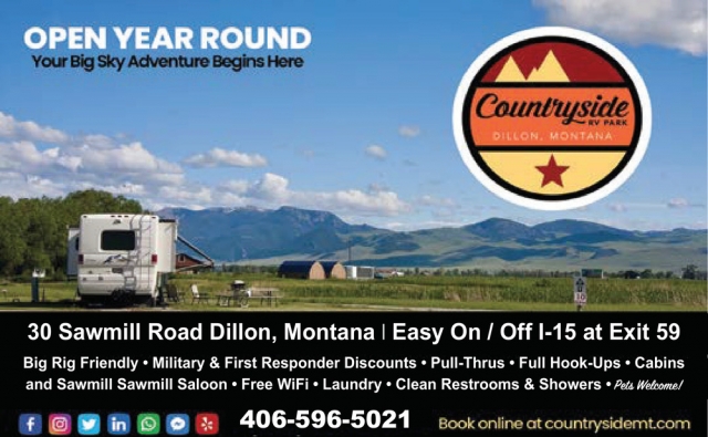 Your Big Sky Adventure Begins Here, Countryside RV Park, Dillon, MT
