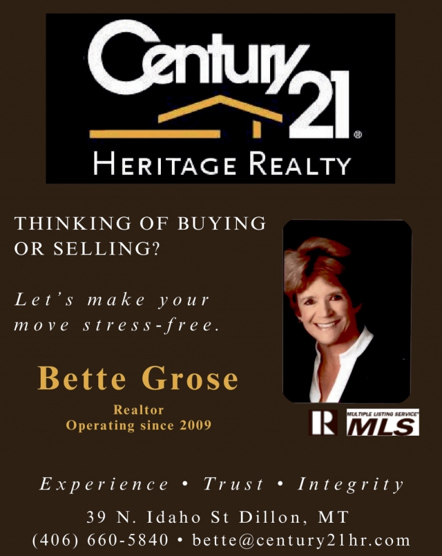 Realtor, Bette Grose - Century 21, Dillon, MT
