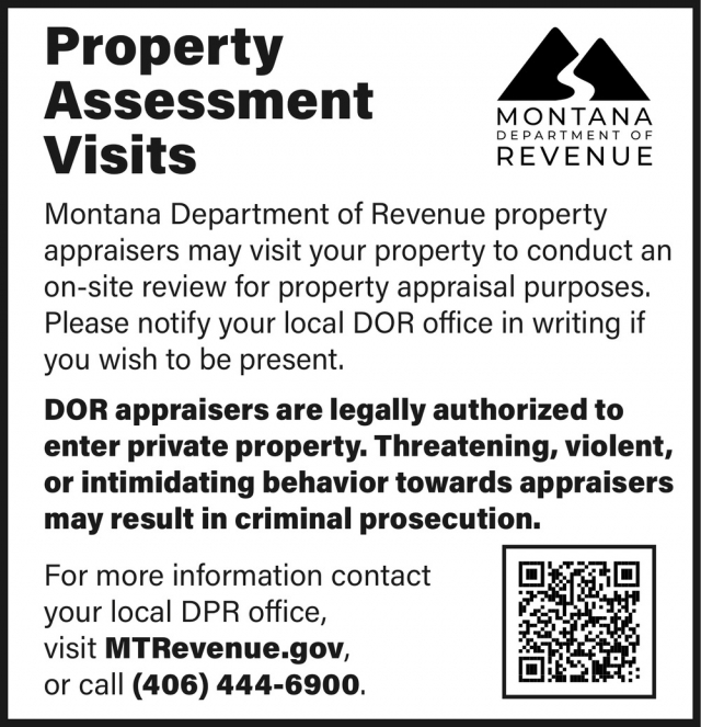 Property Assessment Visits, Montana Department of Revenue, Helena, MT