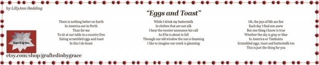 Eggs and Toast, Grafted In By Grace, Hobson, MT