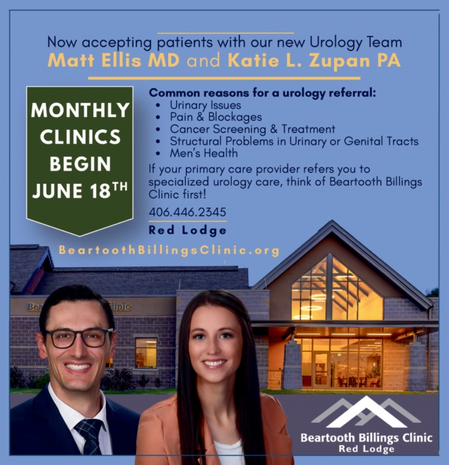 Monthly Clinics Begin June 18th, Beartooth Billings Clinic, Red Lodge, MT