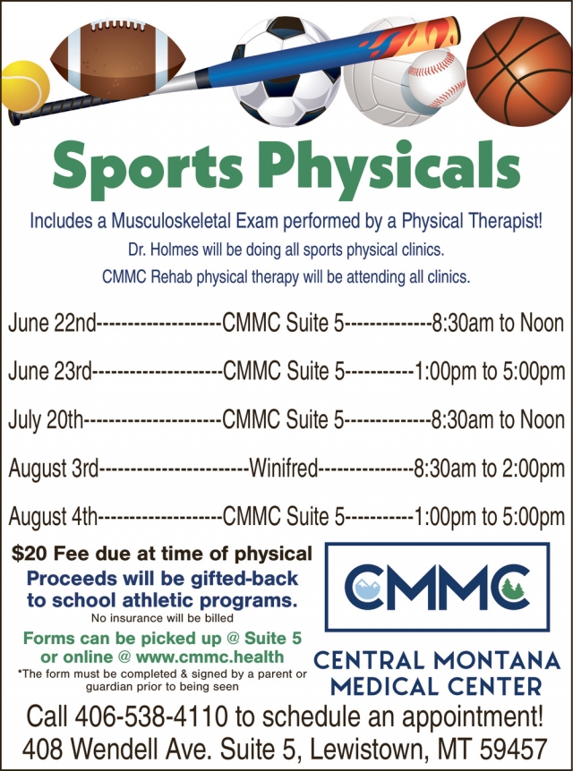 Sports Physicals, Central Montana Medical Center, Lewistown, MT