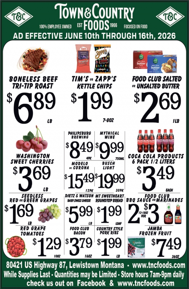 Boneless Beef Trip, Town & Country Foods - Lewiston, Lewistown, MT